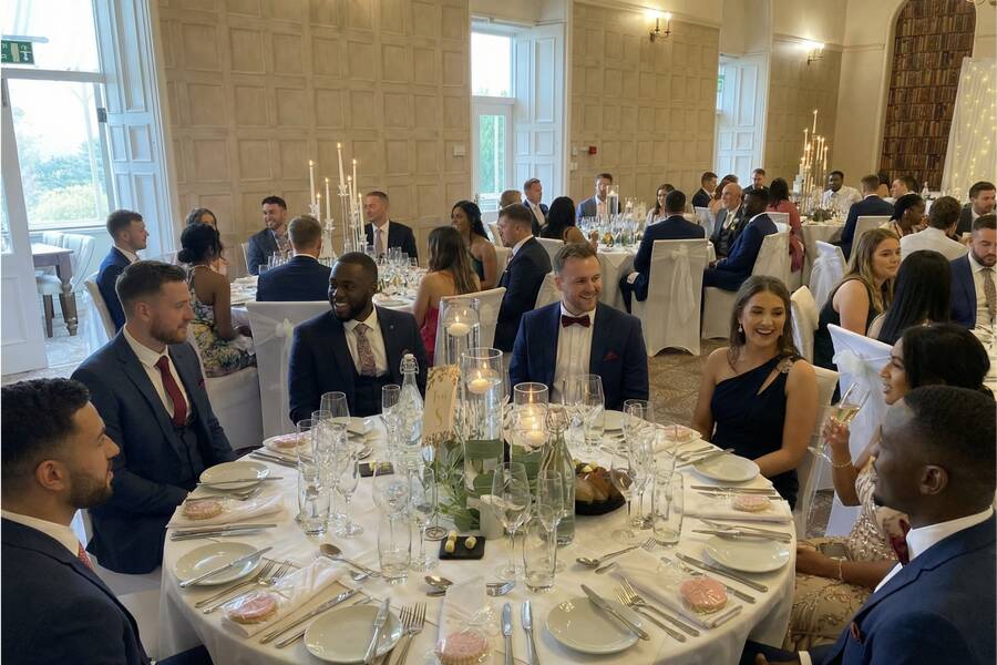 Wedding guests at the Royal Victoria Hotel